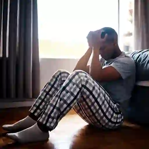 患有偏头痛的男子