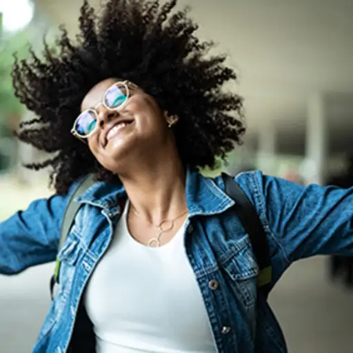 Woman going through a manic episode associated with bipolar disorder.