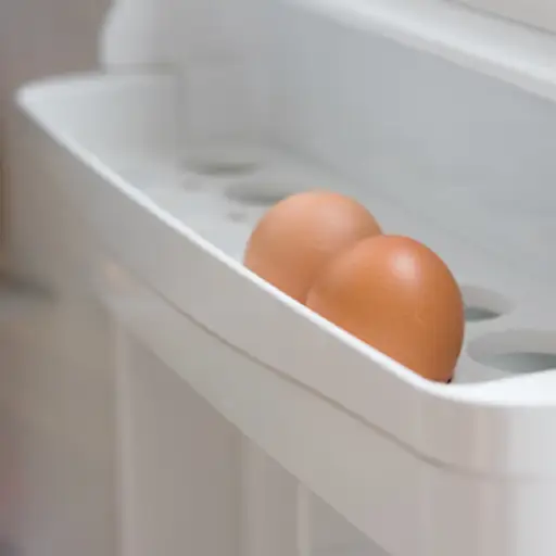 鸡蛋放在冰箱门上。