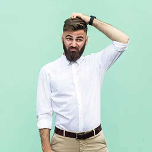 人思考着,挠着头。