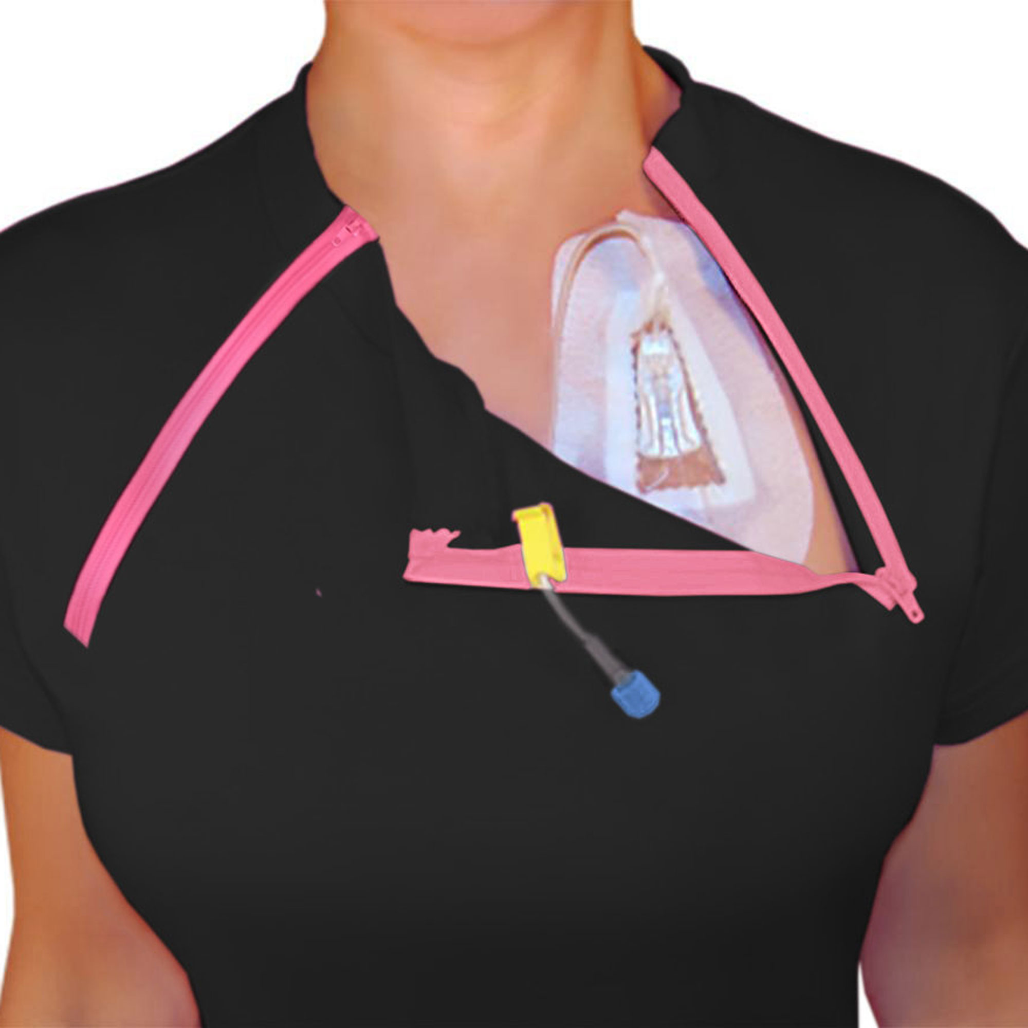 Women's Chemo Dual Chest Port Access Shirt
