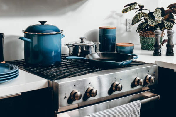 炉灶，蓝色厨具