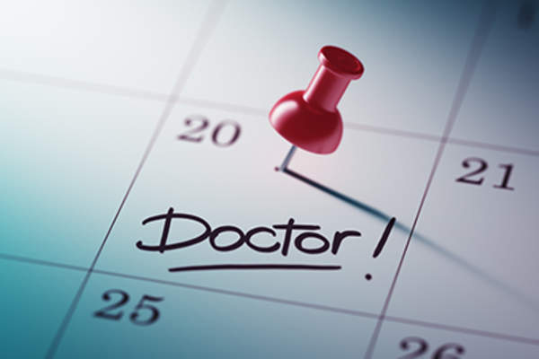 医生预约在日历上做了标记。