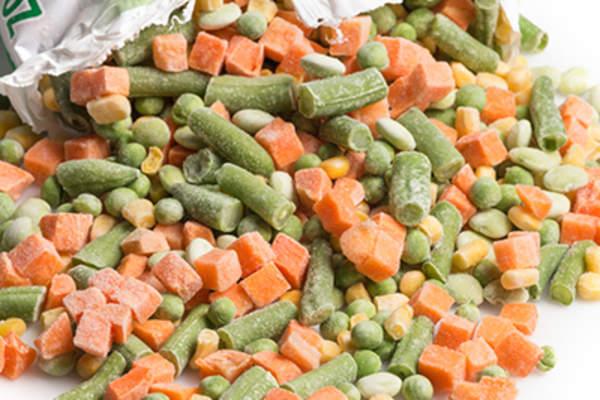 冷冻的蔬菜。