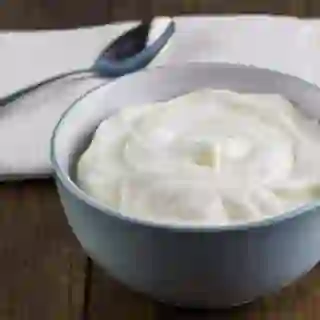 Bowl of plain greek yogurt.