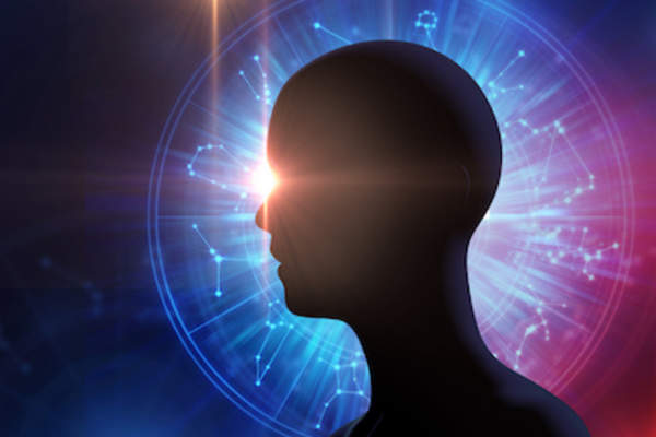 在占星术的迹象前暗影头。