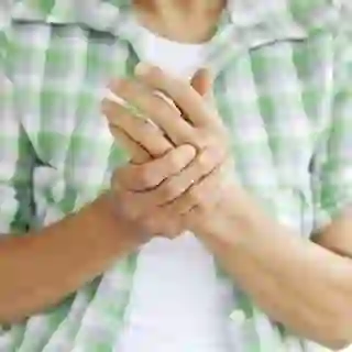 Close up of someone with hand pain