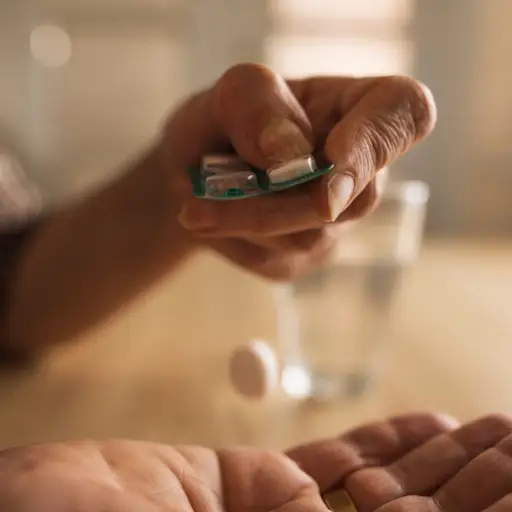 woman taking pill