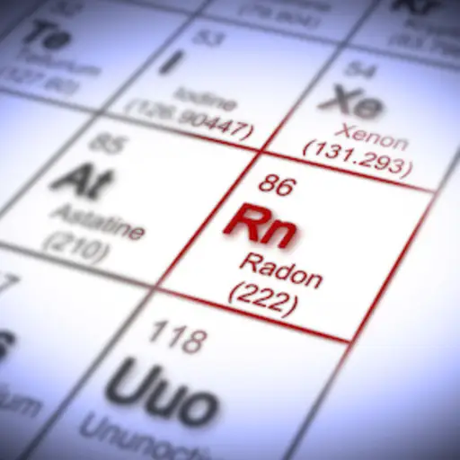 Radon在周期性表上突出显示。