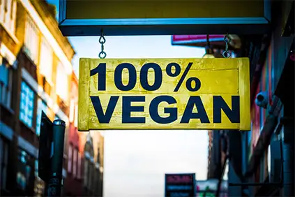 100% vegan sign.