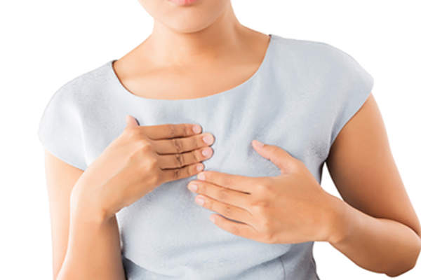 年轻女子与GERD胸痛。