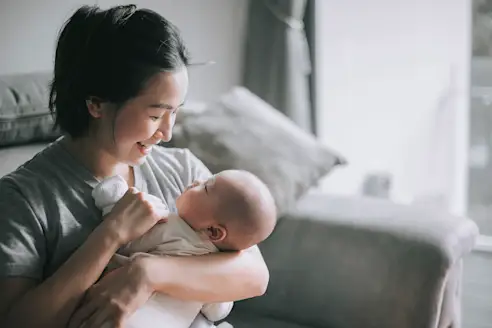 Mother bonding time with her baby