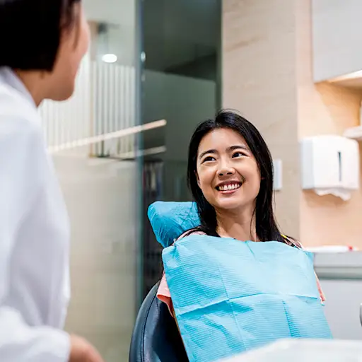 Woman at the dentist