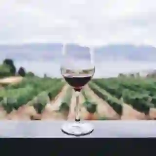 glass of wine on ledge