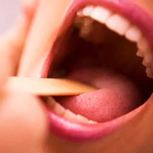 医生在检查一个女人的喉咙。