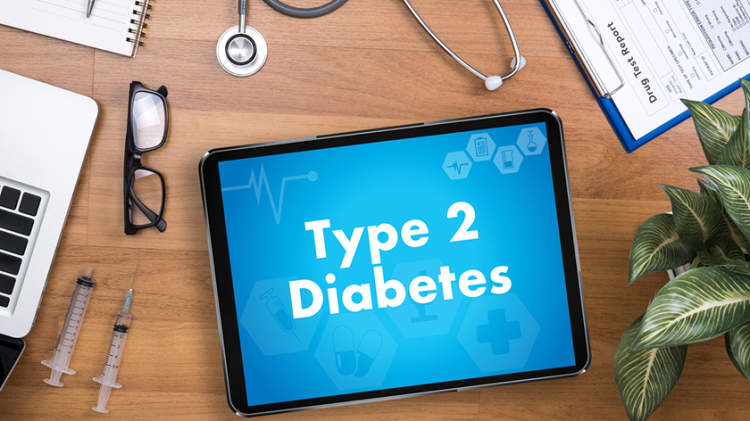 2型糖尿病的医学概念和药片。