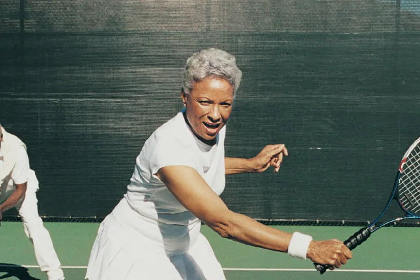 tennis playing couple