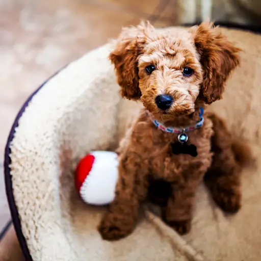 红色玩具贵宾犬小狗