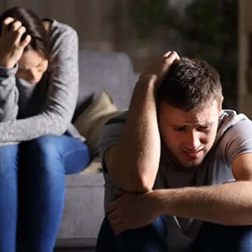 Distressed couple.