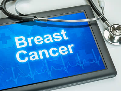 平板与诊断乳腺癌显示