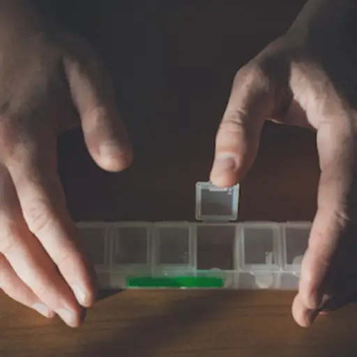 每天一粒装在药盒里。