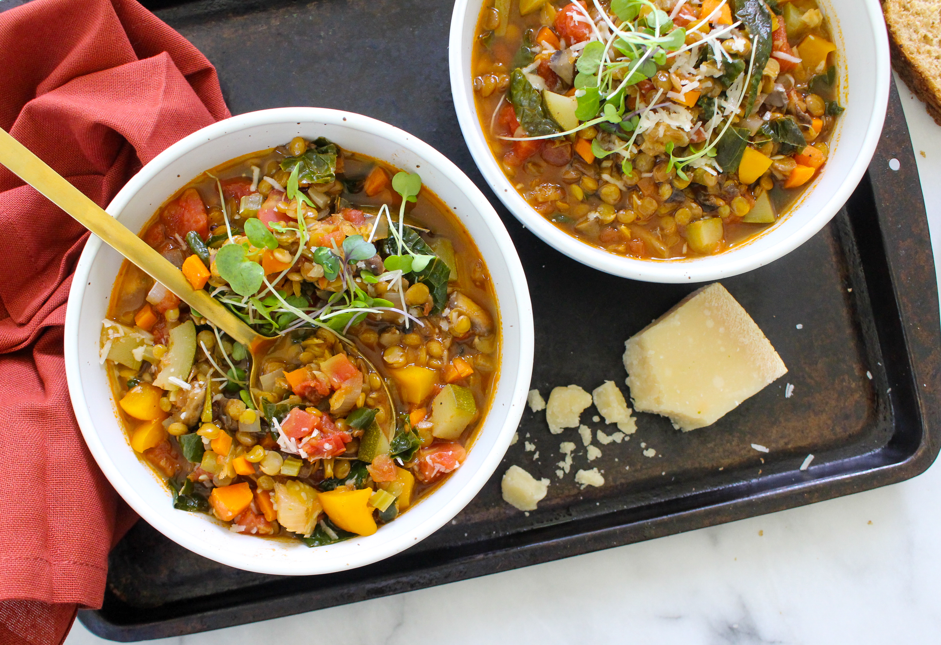 Vegan Lentil Soup with Fresh Herbs - Yummy Plants