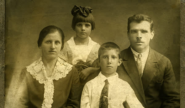旧时代的家庭照片。