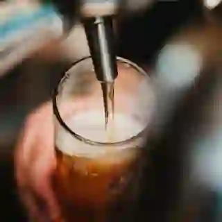 draft beer being poured
