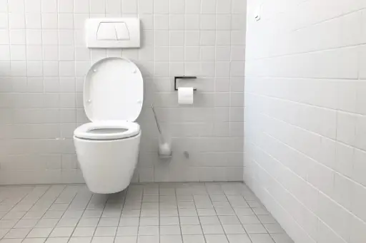 白色瓷砖房间的厕所