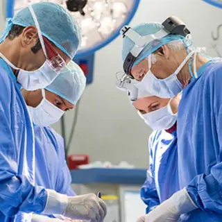Surgery in operating room.