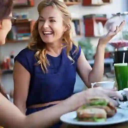 friends having lunch image