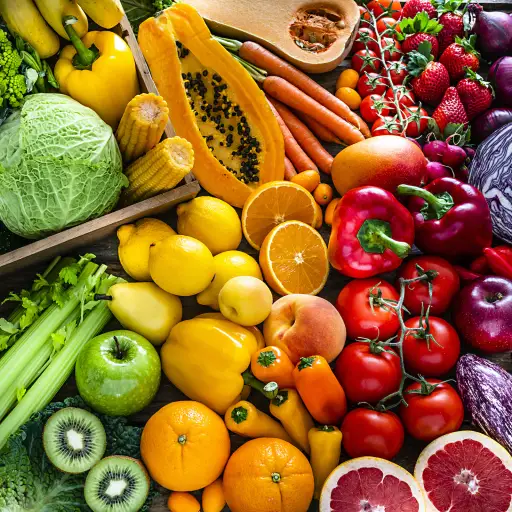 色彩鲜艳的水果和蔬菜