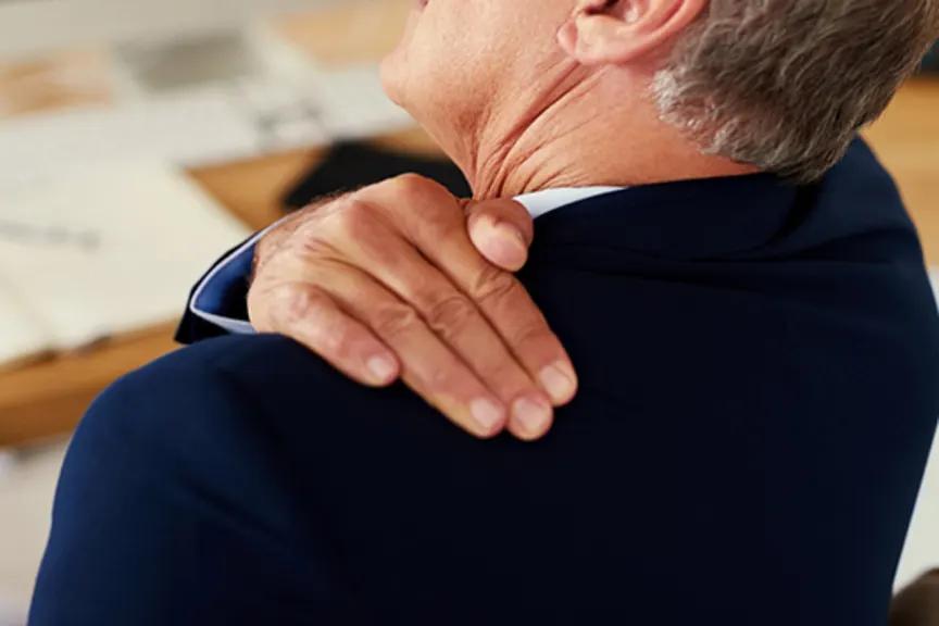 Man with shoulder pain.