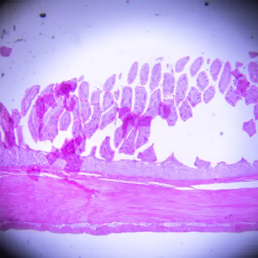 显微镜中的小肠部分