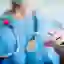 A nurse places a swab into a vial