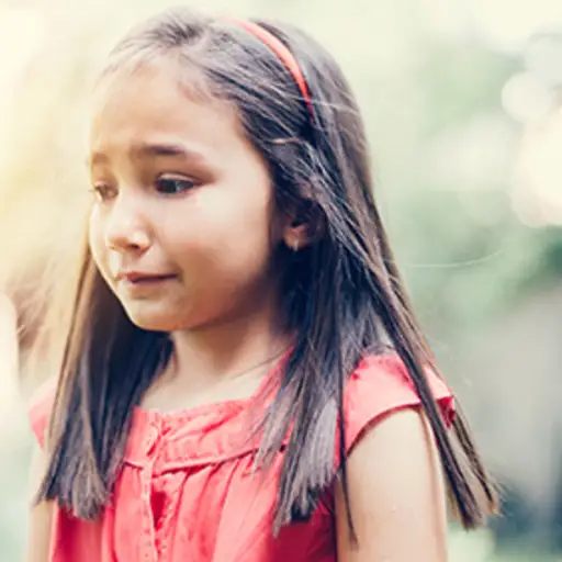 Young crying girl.