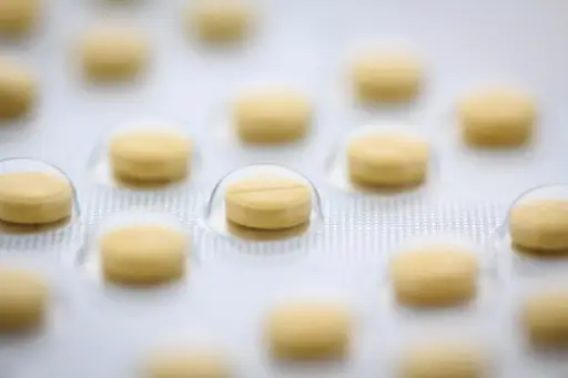 Folic acid pills in blister pack