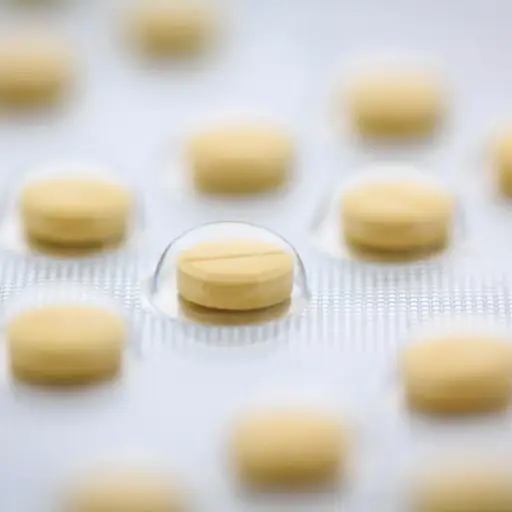Folic acid pills in blister pack