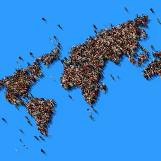 人群制作世界地图，人口概念。