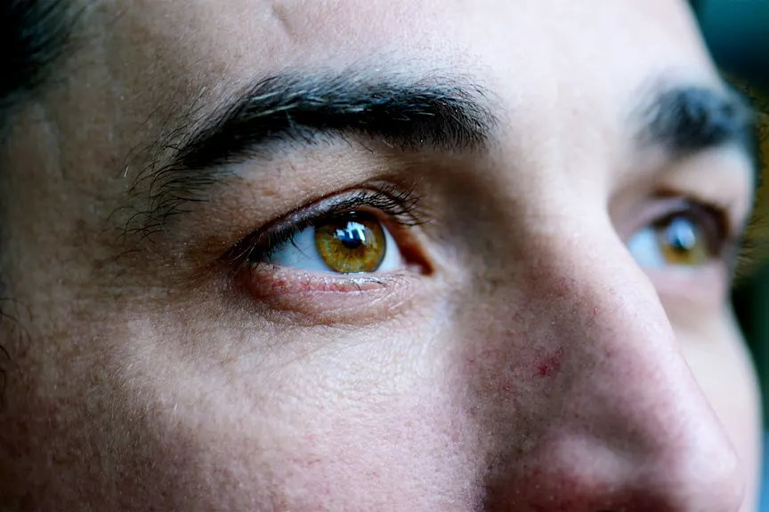 A closeup of a man’s eyes