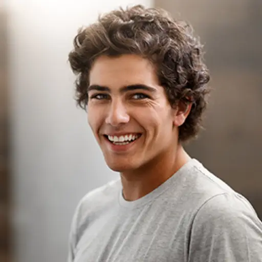 快乐的人微笑。