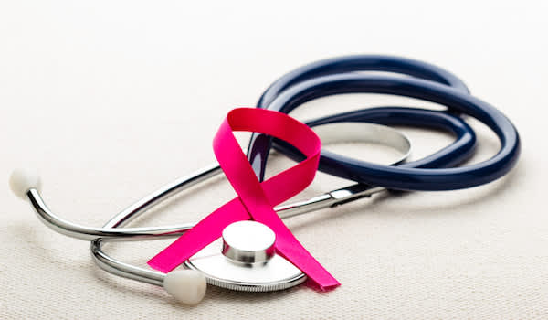 乳腺癌概念，粉红丝带。