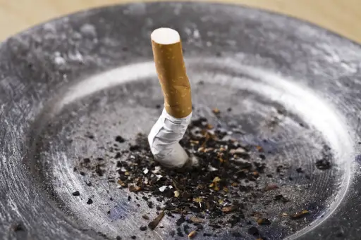 cigarette in ashtray