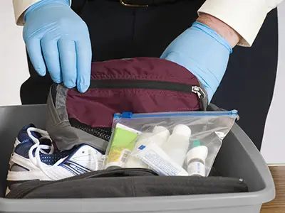 Tsa代理检查用医学携带行李。