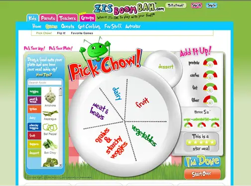 选择Chow游戏帮助孩子做健康的食物选择