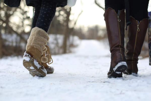 温暖的冬天的靴子。