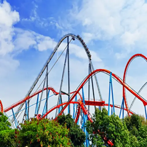 Roller Coaster in amusement park
