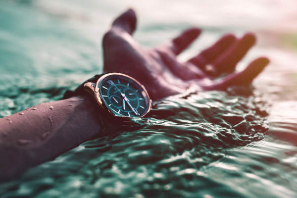 手表在手腕上的海洋