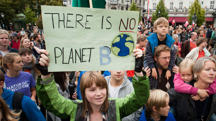 倡导反对气候变化的孩子们。