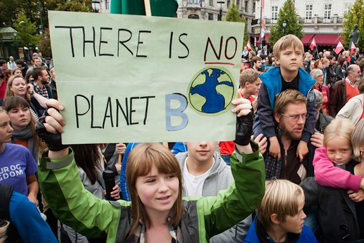 倡导反对气候变化的孩子们。